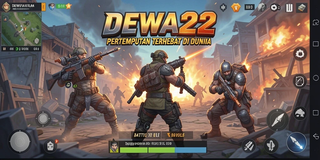 Tampilan gameplay menarik DEWA22 dalam pertempuran Battle Royale.