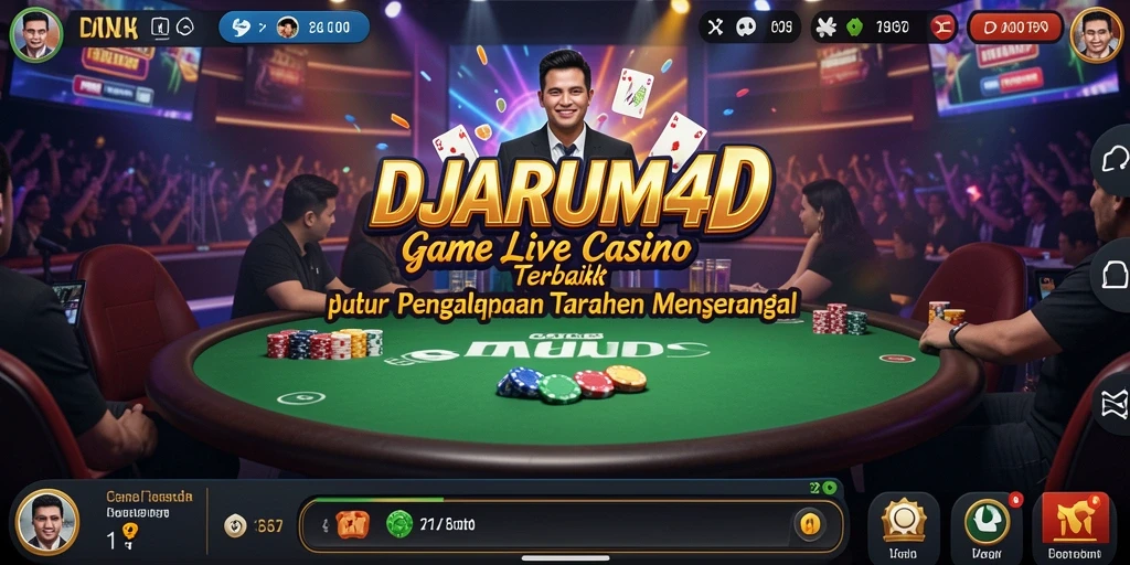 Tampilan utama DJARUM4D menampilkan dealer live dalam permainan kasino yang menarik.