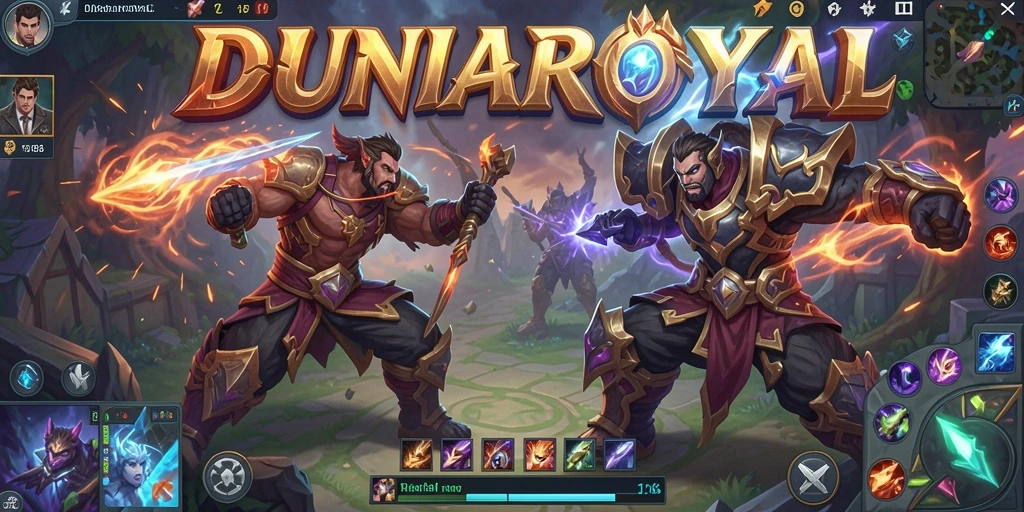 Tampilan gameplay seru dalam DUNIAROYAL dengan aksi pertarungan yang intens.