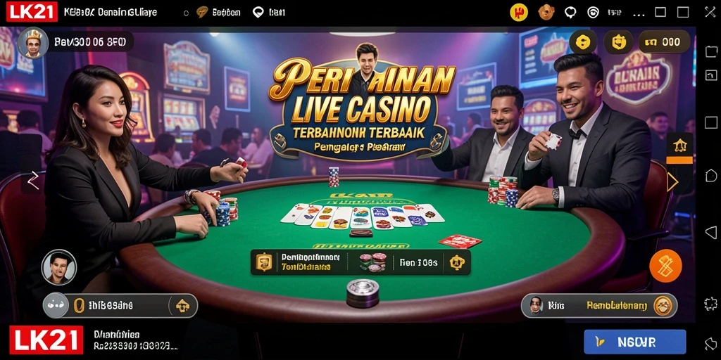 Gameplay Live Casino mendebarkan di aplikasi LK21.