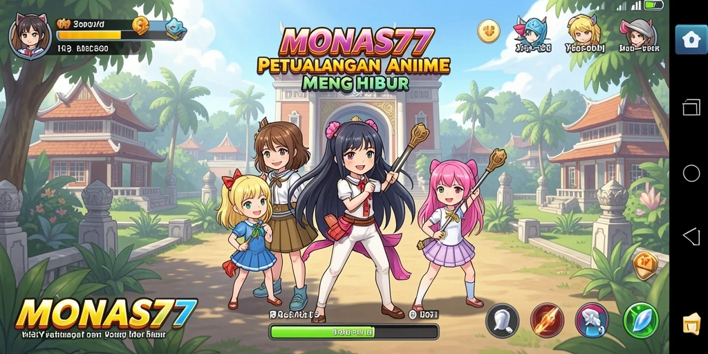 Tangkapan layar karakter dalam MONAS77 yang sedang bertarung di arena anime.