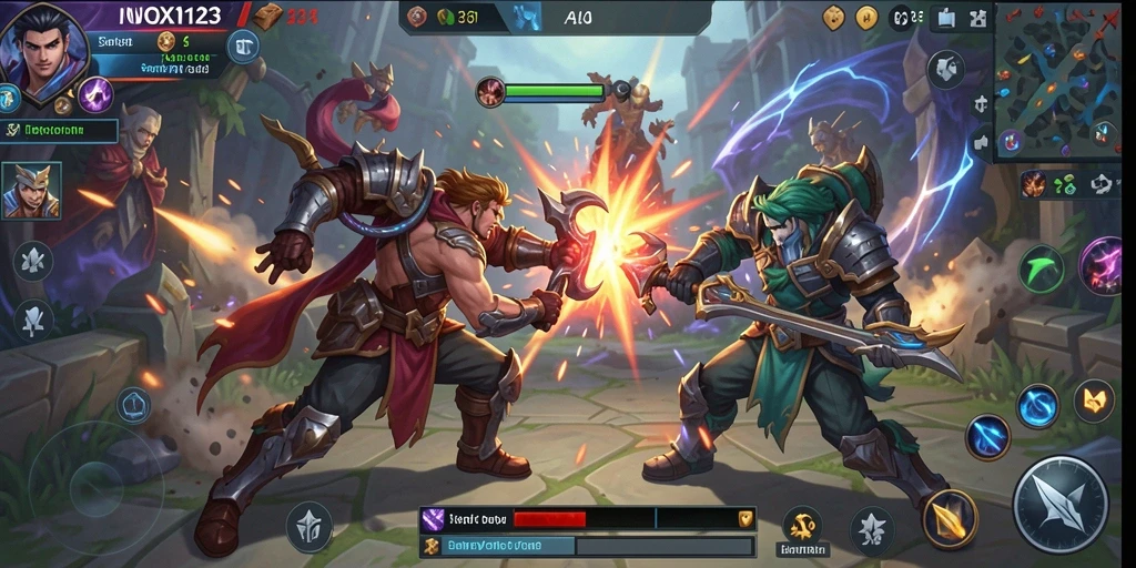 Gameplay seru NOX123 dengan aksi pertarungan epik.