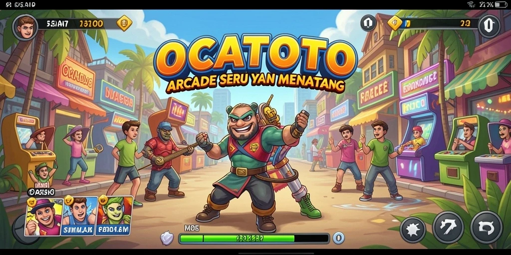 Screenshot gameplay OCATOTO yang menunjukkan aksi seru dalam permainan Arcade.
