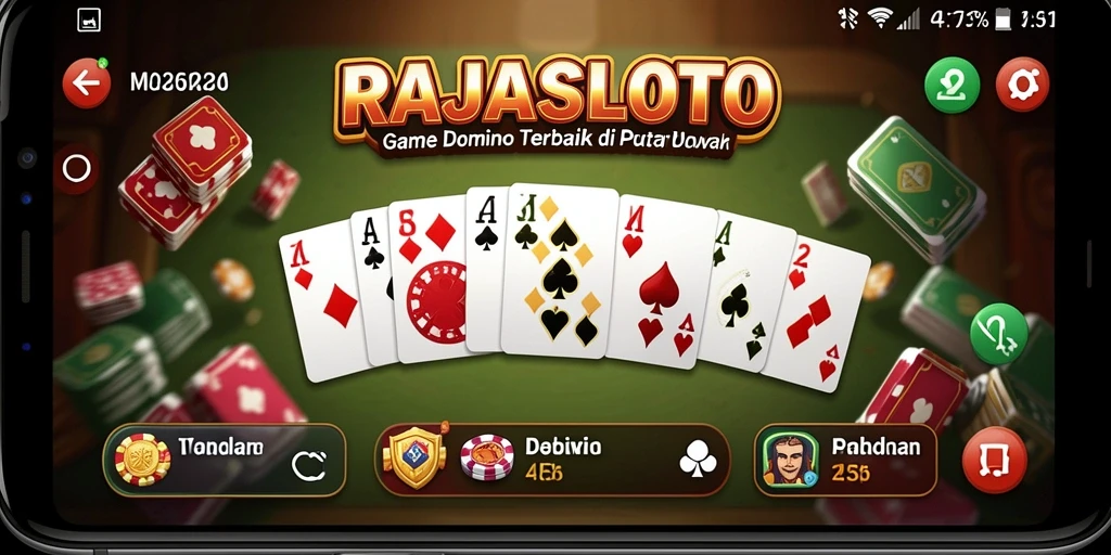 Tampilan gameplay menarik dalam permainan Domino RAJASLOTO.