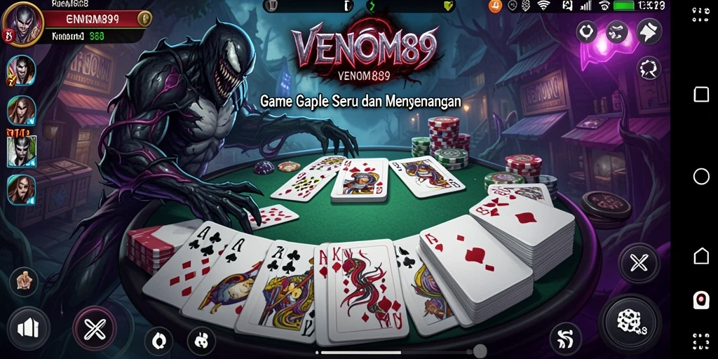 Tampilan gameplay seru Gaple di aplikasi VENOM889.